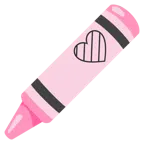 pastel boya + pembe kalp