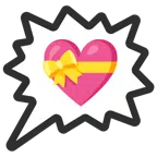 right anger bubble + heart with ribbon