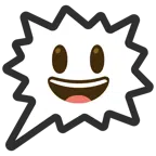 right anger bubble + grinning face with big eyes