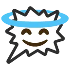 right anger bubble + smiling face with halo