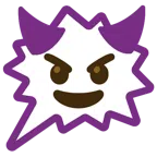 right anger bubble + smiling face with horns