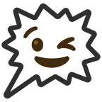 right anger bubble + winking face