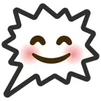 right anger bubble + smiling face with smiling eyes