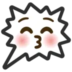 right anger bubble + kissing face with closed eyes