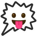 right anger bubble + face with tongue