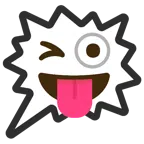 right anger bubble + winking face with tongue