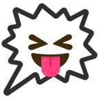 right anger bubble + squinting face with tongue