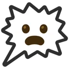 right anger bubble + frowning face with open mouth