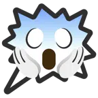 right anger bubble + face screaming in fear