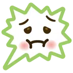 right anger bubble + nauseated face