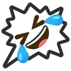 right anger bubble + rolling on the floor laughing