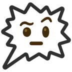 right anger bubble + face with raised eyebrow