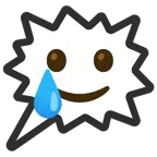 right anger bubble + smiling face with tear