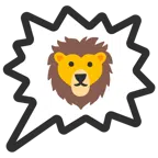 right anger bubble + lion