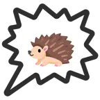 right anger bubble + hedgehog