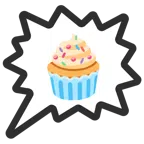 right anger bubble + cupcake