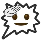 right anger bubble + saluting face