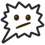 right anger bubble + face with diagonal mouth