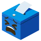 urna elettorale con scheda + faccina stanca
