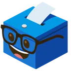 urna elettorale con scheda + faccina nerd
