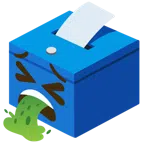 urna elettorale con scheda + faccina che vomita