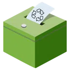 urna elettorale con scheda + simbolo del riciclaggio