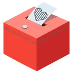 urna elettorale con scheda + cuore rosso