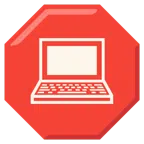 เครื่องหมายหยุด + แล็ปท็อป