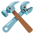 Hammer und Schraubenschlüssel + weinendes Gesicht