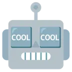 faccina di robot + pulsante COOL