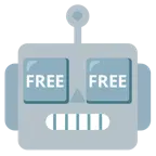 faccina di robot + pulsante FREE