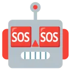 faccina di robot + pulsante SOS