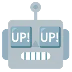 faccina di robot + pulsante UP!