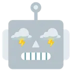 faccina di robot + fulmini