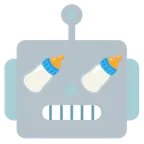 faccina di robot + biberon