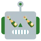 faccina di robot + bottiglia stappata
