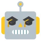 faccina di robot + cappello da laureato