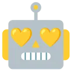 faccina di robot + cuore giallo