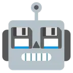 faccina di robot + floppy disc