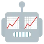 faccina di robot + grafico con andamento positivo