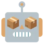 faccina di robot + pacco