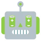 faccina di robot + batteria
