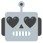 faccina di robot + cuore nero