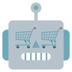 faccina di robot + carrello