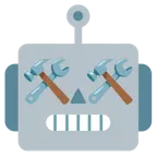 faccina di robot + martello e chiave inglese