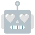 faccina di robot + cuore bianco