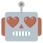 faccina di robot + cuore marrone