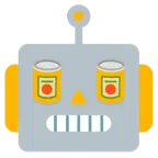 faccina di robot + cibo in scatola