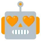 faccina di robot + cuore arancione