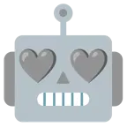 faccina di robot + cuore grigio